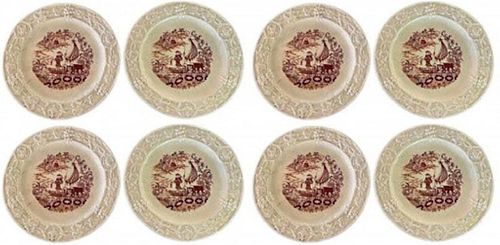 8 Pieces Coral Port Plate (107-9078)