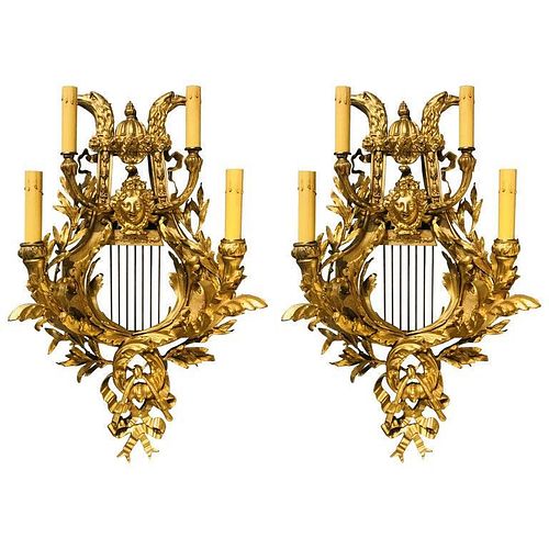 Pair of Four-Light Louis XVI Style Sconces