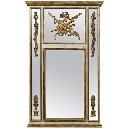 Gilt and Poly-Chromed Wall / or Console Mirror