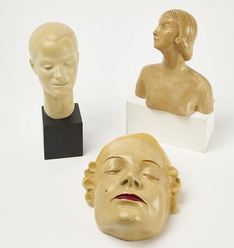 Three Art Deco Display Heads