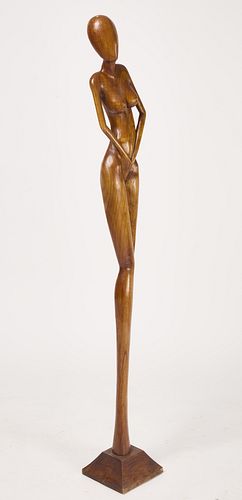 Large Modernist Carving of Woman