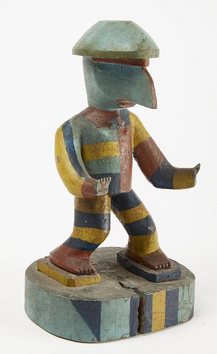 Carved and Painted Birdman Figure