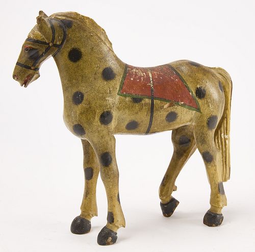 Carved and Painted Folk Art Horse