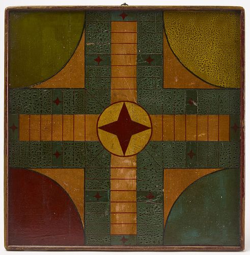 Painted Parcheesi Gameboard