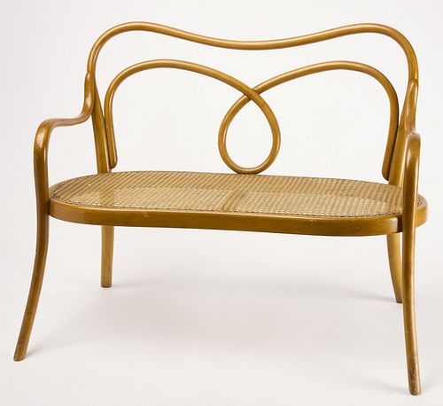 Thonet Child's Bentwood & Cane Settee