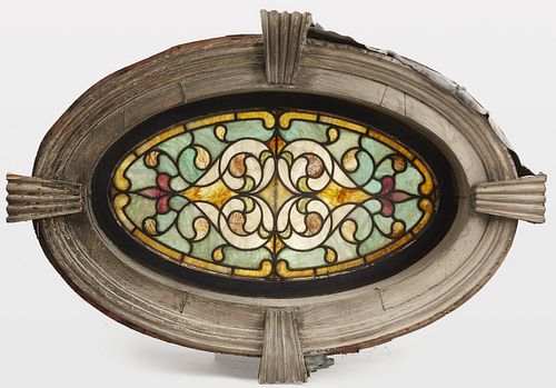 Early Architectural Window with Stained Glass