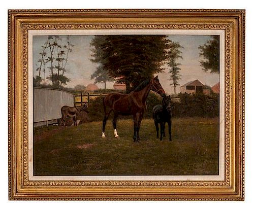 Equestrian Scene by R. A. Clark 