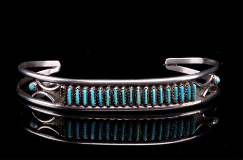 Navajo Fred Harvey Silver & Turquoise Bracelet