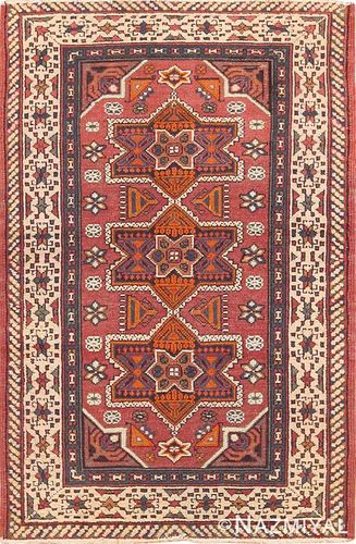 ANTIQUE BEZALEL RUG FROM ISRAEL. 4 ft 3 in x 2 ft 10 in (1.3 m x 0.86 m).