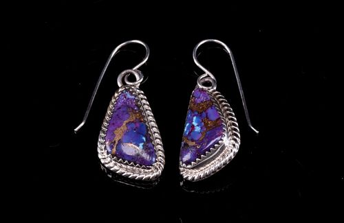 Navajo Herbert Tsosie Silver & Turquoise Earrings