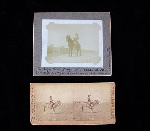 19th Century Montana "Cow Boy" Stereoview & Photo
