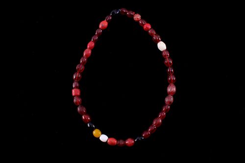 Mixed Oval Glass Nigerian Trade Beads Necklace