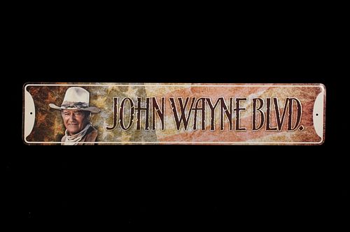 20th Century John Wayne BLVD. Metal Collector Sign