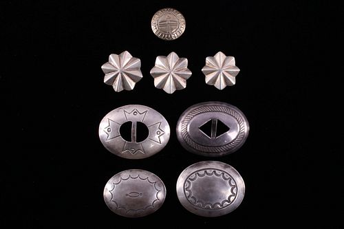 Navajo Silver & Brass Ornamental Concho Collection