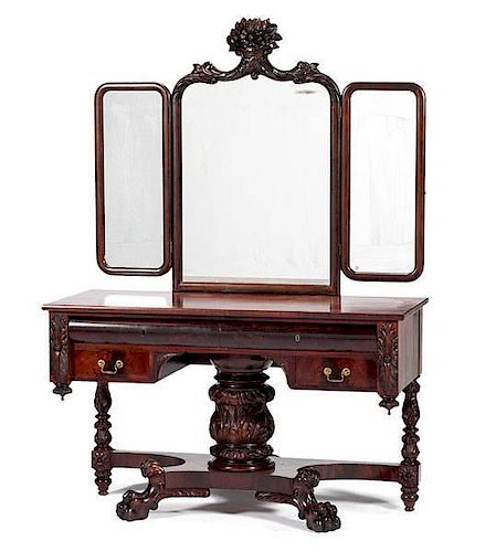 Late Classical Mahogany Dressing Table 