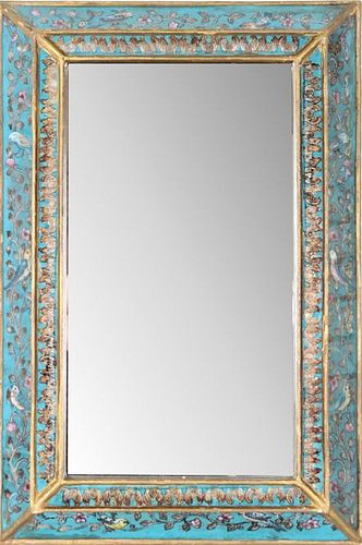 Turquoise Persian Style Framed Mirror