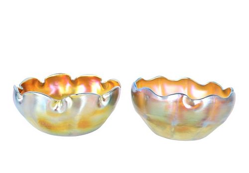 Pair of Louis Comfort Tiffany Favrile Bowls