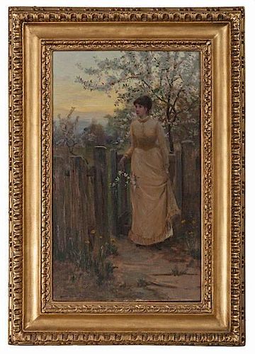 Portrait of a Girl in Garden by Hamilton Hamilton 