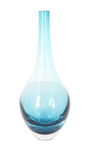 Hand Blown Weighted Art Glass Vase