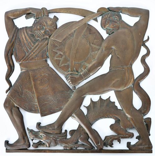 Chinese Bronze Wall Plaque