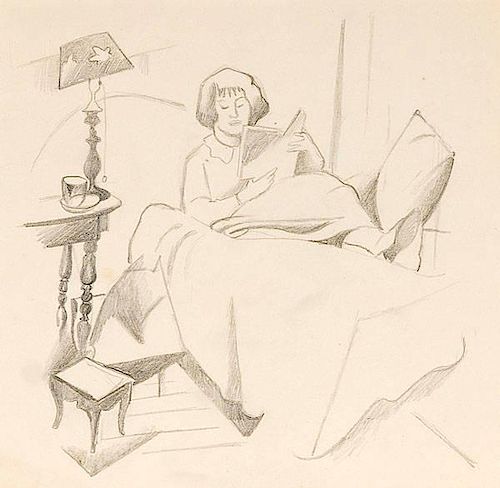 Woman Reading by Thomas Hart Benton  