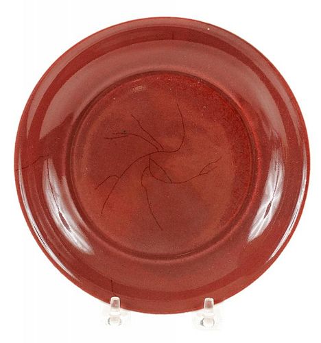Copper-Red Chinese Porcelain Dish