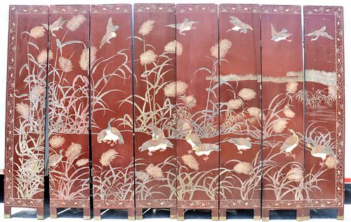 Eight Panel Chinese Screen, Vintage