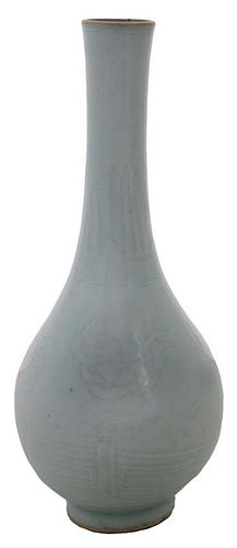 Light Celadon-Glazed Porcelain Bottle
