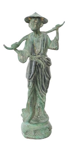 Bronze Asian Peasant Figure