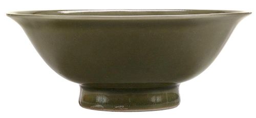 Rare Green Peachbloom Porcelain Bowl