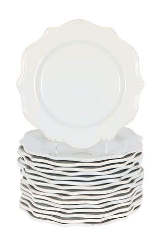 Set of (16) Porcelain Gray Charger Plates