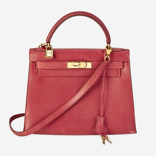 A rouge garance leather Kelly 28 bag Hermès