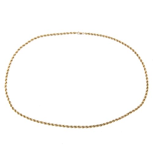 A Thick Twisted Rope Chain in 14K Yellow Gold