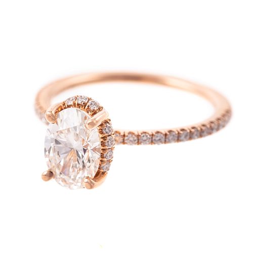 A 1.40 ct Oval Lab Diamond Engagement Ring in 14K