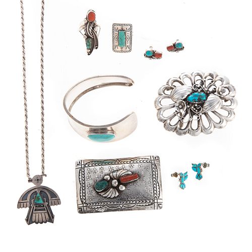A Collection of Sterling Navajo Jewelry & More
