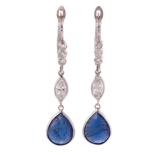 14K AGL cert. Burmese Sapphire & Diamond Earrings