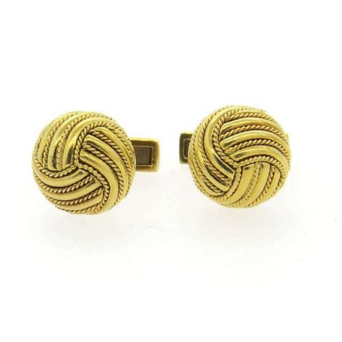 Tiffany &amp; Co 18K Gold Large Knot Cufflinks