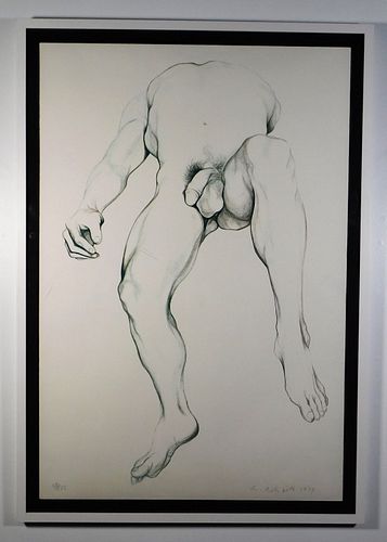 Lowell Nesbitt Reclining Male Nude Lithograph