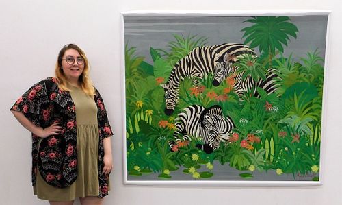 Russ Elliot Monumental Zebra Painting