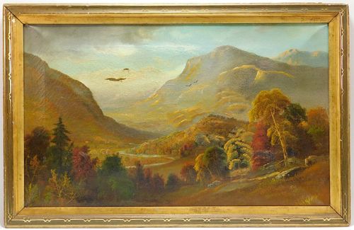 19C American Western Autumn Landscape Painting