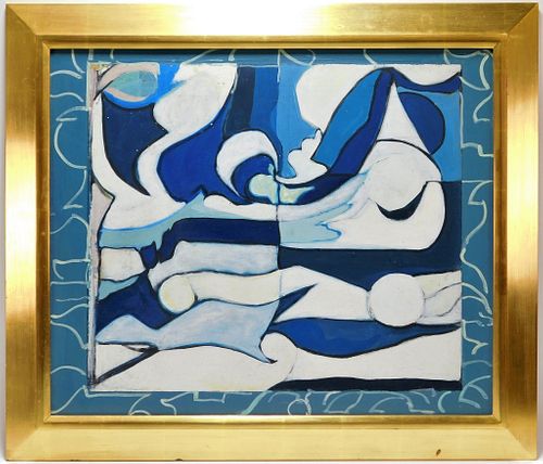 William Chewning Modern Blue Abstract Painting