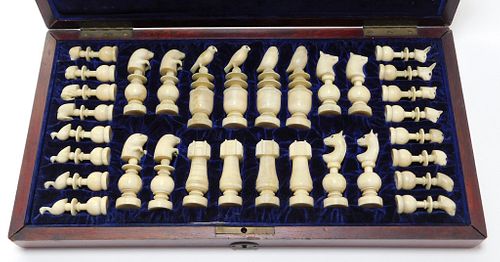 C. 1903 Inuit Hand Carved Walrus Chess Set