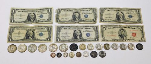 29PC Silver Coin & Other Face Currency Group