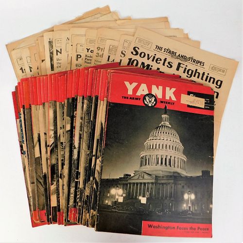 52PC WWII Yank Magazine & Newspaper Ephemera