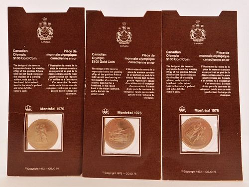 3PC 1972 Canadian Olympic Gold Coin Group
