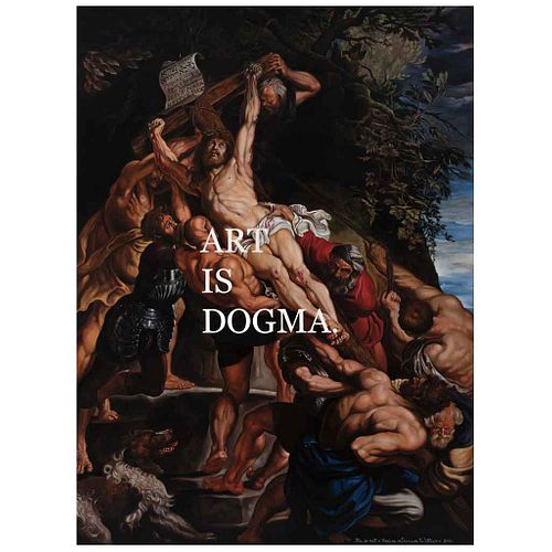 JAVIER PULIDO / SHERWIN WILLIAMS, Art is Dogma, from the series This is Not Art, Signed and dated 2021, Acrylic on canvas, 66.9 x 49.6" (170 x 126 cm)