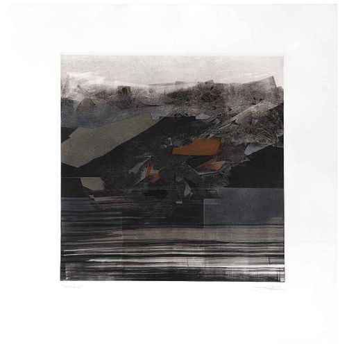 VÍCTOR RÍOS, Terra I, from the series Elemento, 2021, Signed, Monoprint and mixed technique on paper S/N, 17.3 x 17.3" (44 x 44 cm), Certificate