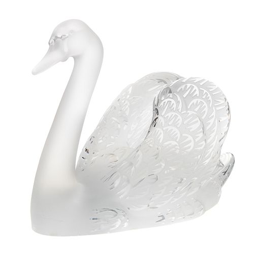Lalique Crystal Swan - "Cygne Tete Haute"