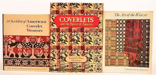 (3 vols) Books on Coverlets and Weaving