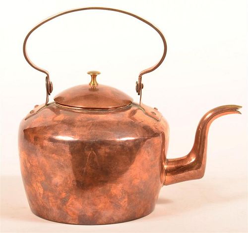 Unsigned Pennsylvania Copper Tea Kettle.